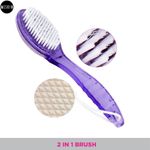 Buy MeSkin 2-in-1 Paddle Brush with Foot Scrubber and Handle, Including Pumice Stone (Assorted Color, Pack of 1) - Purplle