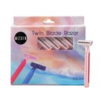 Buy Meskin Twin Blade Unisex Body Razor with Anti-Slip Grip Pack of 5 Pink - Purplle