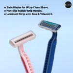 Buy Meskin Twin Blade Unisex Body Razor with Anti-Slip Grip Pack of 5 Pink - Purplle