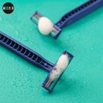 Buy Meskin Twin Blade Unisex Body Razor with Anti-Slip Grip Pack of 5 Blue - Purplle