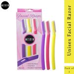 Buy Meskin Premium Unisex Facial Razor with Nick-Free Netted Blade Pack of 3 (Assorted Colors) - Purplle