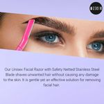 Buy Meskin Premium Unisex Facial Razor with Nick-Free Netted Blade Pack of 3 (Assorted Colors) - Purplle