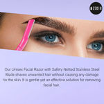 Buy Meskin Premium Unisex Facial Razor with Nick-Free Netted Blade Pack of 3 (Assorted Colors) - Purplle