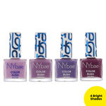 Buy NY Bae Color Rush Nail Paint Set - Lovely Lilacs 03 | Nail Paint Combo | Chip Resistant | Long Lasting | Quick Dry | Glossy Gel Nail Polish (5.6 ml *4) - Purplle