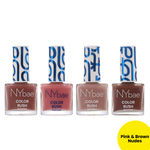 Buy NY Bae Color Rush Nail Paint Set - Natural Nudes 04 | Nail Paint Combo | Chip Resistant | Long Lasting | Quick Dry | Glossy Gel Nail Polish (5.6 ml *4) - Purplle