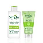 Buy Simple Kind to Skin Refreshing Facial Wash (100 ml) + Simple Kind to Skin Hydrating Light Moisturiser (125 ml) - Purplle