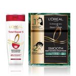 Buy L'oreal Paris Total Repair 5 Relax & Revitalize Haircare Kit (Shampoo (340 ml) + Extraordinary Oil Smooth Steam Mask (Paraben Free)) - Purplle
