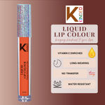 Buy KINDED Liquid Lip Colour Lipstick Lip Gloss Vitamin E Enriched (6 ml, Matte Finish, Sangria Orange) - Purplle