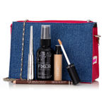 Buy Swiss Beauty Shine and Define Makeup Kit | Eyebrow Pencil (Dark Brown), Eyeliner (Black), Concealer (Sand Sable), Makeup Fixer 70 ml, Denim Pouch - Purplle