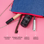 Buy Swiss Beauty Shine and Define Makeup Kit | Eyebrow Pencil (Dark Brown), Eyeliner (Black), Concealer (Sand Sable), Makeup Fixer 70 ml, Denim Pouch - Purplle