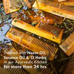 Buy Nat Habit Kacchi Neem Fine Tooth Wooden Comb For Daily Styling Soaked In 17 Herbs & Oils () - L - Purplle