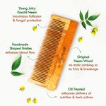 Buy Nat Habit Kacchi Neem Fine Tooth Wooden Comb For Daily Styling Soaked In 17 Herbs & Oils () - L - Purplle