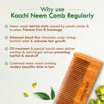 Buy Nat Habit Kacchi Neem Fine Tooth Wooden Comb For Daily Styling Soaked In 17 Herbs & Oils () - L - Purplle