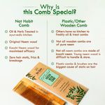 Buy Nat Habit Kacchi Neem Fine Tooth Wooden Comb For Daily Styling Soaked In 17 Herbs & Oils () - L - Purplle