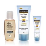 Buy Neutrogena Sun Defense Kit (Cleanser 50 ml + Sunscreen Ultra Light 30 ml + Sunscreen SPF 50 80 ml) - Purplle
