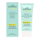 Buy mCaffeine Sun Fix Ultra Light 1% Hyaluronic Acid Matcha Tea Sunscreen SPF 50+ & PA++++ UV & Blue Light Protection, No White Cast, Soothes Acne - 50ml - Purplle