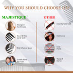 Buy Majestique Professional Wide Comb, Tail Comb, Dresser Hair Comb for All Hair Types & Styles - 3Pcs/Black - Purplle