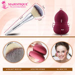 Buy Majestique Professional Powder Brush with Dual-Use Beauty Blender Sponge for Blending Liquid, Cream and Flawless - 2Pcs/Multicolor - Purplle