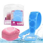 Buy Majestique Silicone Bath Belt with Dispenser Bath Brush, Easy to a Clean, Bathing Loofah - Color May Vary 2 Pcs - Purplle
