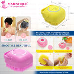 Buy Majestique Silicone Bath Belt with Dispenser Bath Brush, Easy to a Clean, Bathing Loofah - Color May Vary 2 Pcs - Purplle