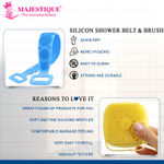 Buy Majestique Silicone Bath Belt with Dispenser Bath Brush, Easy to a Clean, Bathing Loofah - Color May Vary 2 Pcs - Purplle