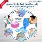 Buy Majestique Silicone Bath Belt with Dispenser Bath Brush, Easy to a Clean, Bathing Loofah - Color May Vary 2 Pcs - Purplle