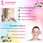 Buy Majestique Square Cotton Face Pads, Soft Touch for Eye, Face Cleansing Tissues, Multifunctional - 250 Count / 1 Pack - Purplle