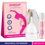 Buy GynoCup Premium Menstrual Cup for Women |Medium Size With Pouch |Transparent Color | With Periods Cramp Relief Roll-on |(Combo) - Purplle