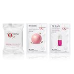 Buy O3+ Radiant Bridal Skin Essentials [Facial Kit (69 ml + 60 gm) + Glycolic Sheet Mask 30 gm + Niacinamide Sheet Mask 30 gm] - Purplle