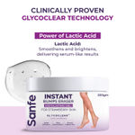 Buy Sanfe Instant Bumps Eraser Exfolisting Gel | For Rough & Bumpy Skin, Tan and Strawberry Legs | Lactic Acid | Bath to Remove Dirt, Dead Skin | for women for soft & bright skin - 200 gm - Purplle