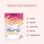 Buy Sanfe Instant Stick On Nails - French Tips | 24 Reusable Artificial Fake Nail Set/Extensions | Quick, Lightweight, Salon Look, Lasts upto 3 weeks | For Festivals & Special Occasions - Purplle