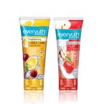 Buy EverYuth Lemon - Cherry and Fruit Face Wash Duo (Lemon & Cherry Face Wash 150ml + Fruit Face Wash 150ml) - Purplle