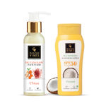 Buy Good Vibes Face Cleanse & Protect Combo | Ubtan De-Tan Face Wash 120ml | Coconut Nourishing Sunscreen Lotion SPF 50 110ml - Combo of 3 - Purplle