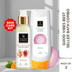 Buy Good Vibes Best Seller Bath Combo | Ubtan De Tan Face Wash 120ml | Onion Hairfall Control Shampoo 200ml - Combo of 2 - Purplle