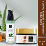 Buy Good Vibes Moisturize + Protect Combo of 2 | Ubtan De-tan Glow Light Day Cream 50g | Aloe Vera Hyderating Sunscreen Serum SPF50 45ml - Combo of 2 - Purplle
