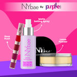 Buy NY Bae Face & Lip Makeup Combo | Banana Loose Powder (5.8 gm) | Matte Setting Spray (60 ml) | 4 In 1 Lip Play Liquid Lipstick Rose Rush (4 ml) - Purplle