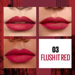 Buy Maybelline New York Lipstick, Matte Finish, Non-Sticky and Non-Drying, Sensational Liquid Matte, 03 Flush It Red, 7ml - Purplle