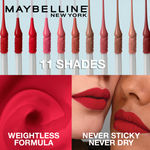 Buy Maybelline New York Lipstick, Matte Finish, Non-Sticky and Non-Drying, Sensational Liquid Matte, 03 Flush It Red, 7ml - Purplle