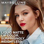 Buy Maybelline New York Lipstick, Matte Finish, Non-Sticky and Non-Drying, Sensational Liquid Matte, 03 Flush It Red, 7ml - Purplle