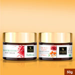Buy Good Vibes Saffron Day Cream and Ubtan De-tan Night Cream Combo (Set of 2) - Good Vibes De-Tan Glow Night Cream Ubtan with Power of Serum (50 gm) + Good Vibes Saffron Nourishing Day Cream (50 gm) - Purplle