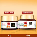 Buy Good Vibes Ubtan Insta Glow Powder + Ubtan Night Cream Duo : A Tan Free Treat for your Skin. (150g/ 50 gm). - Purplle