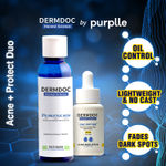 Buy DERMDOC Acne Wash & Protect Combo | 2% Salicylic Acid Face Wash (120 ml) | Zinc Peptides* Sunscreen Serum SPF 30 (30 ml) - Purplle