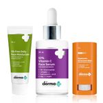 Buy The Derma co. Vibrant Skin Duo (Oil-Free Daily Face Moisturizer-100 gm + Vitamin C Face Serum-30 ml + Hyaluronic Sunscreen Stick-) - Purplle