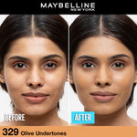 Buy Maybelline New York Fit Me Matte + Poreless Foundation Shade 329 | Natural Matte Finish with 16H Oil Control; Non Comedogenic, Blurs Pores, 30 ml - Purplle
