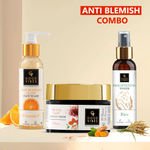 Buy Good Vibes Blemish Free Skin Combo| Vitamin C Glow Face Wash (120 ml) + Rice Brightening Toner (120 ml) + Ubtan De-tan Glow Light Day Cream (50 g) | Depigmentation, Glow, Even Skin - Combo of 3 - Purplle