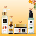 Buy Good Vibes Morning CSMS Routine | Ubtan De Tan Glow Face Wash (120 ml) + Vitamin C & B3 Skin Glow Face Serum (10 ml) + Ubtan De-tan Glow Light Day Cream (50 g) + Aloe Vera Hydrating Sunscreen Serum SPF50 (45 ml) - Combo of 4 - Purplle