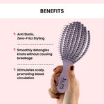 Buy Alps Goodness Tangle-Free Hair Essentials Set with Wheatstraw Detangler Brush (Pack of 1) & Flaxseed Gel 300ml Combo of 2 - Purplle