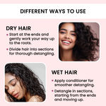 Buy Alps Goodness Tangle-Free Hair Essentials Set with Wheatstraw Detangler Brush (Pack of 1) & Flaxseed Gel 300ml Combo of 2 - Purplle
