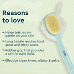 Buy GUBB 2 IN 1 Loofah With Handle Back Scrubber | Dual Sided Exfoliating For Cleanse, Exfoliate & Massage - Soft Nylon Bristles, Effectively Clean Knees, Elbow & Ankle (Assorted) 1 pc - Purplle