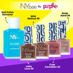 Buy NY Bae Color Rush Nail Paint Set + Remover - Natural Nudes 04 | Chip Resistant | Acetone Free | Long Lasting | Quick Dry | Glossy Gel Nail Paint Combo (5.6 ml*4) + Nail Polish Remover (30 ml) Combo of 5 - Purplle